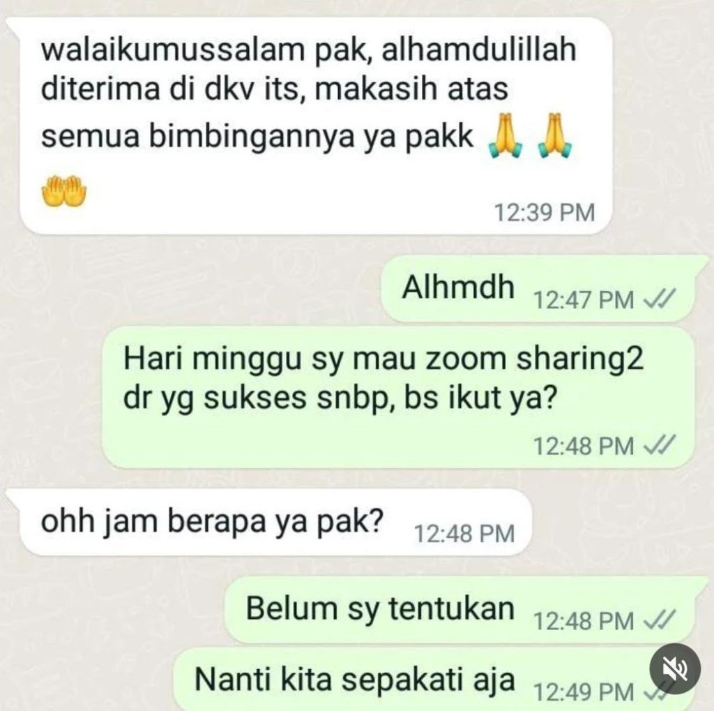 Testimoni belajar portofolio SNBP SNBT lolos masuk DKV ITS