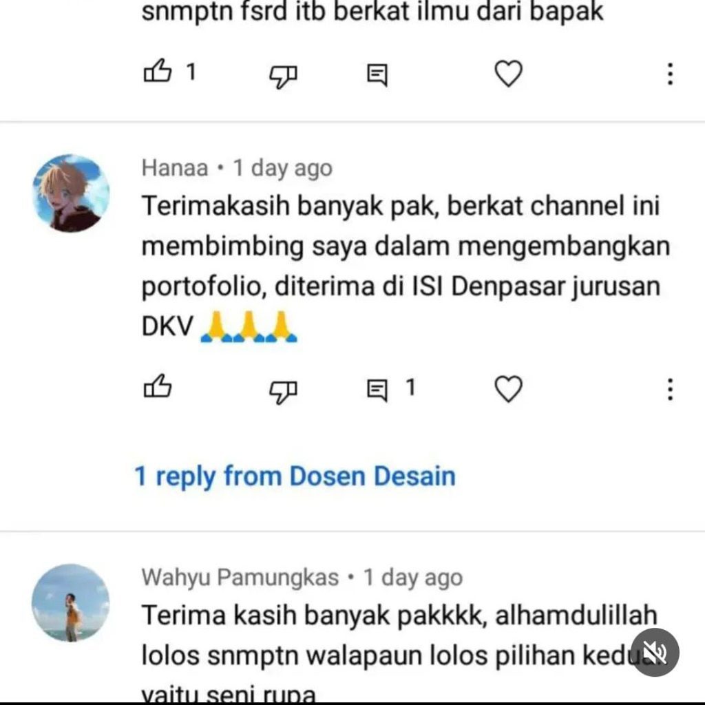 Testimoni belajar portofolio SNBP SNBT lolos masuk ISI Denpasar