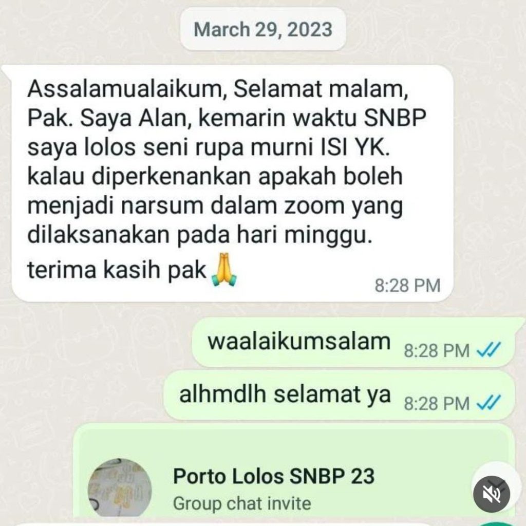 Testimoni belajar portofolio SNBP SNBT lolos masuk ISI seni rupa Jogjakarta