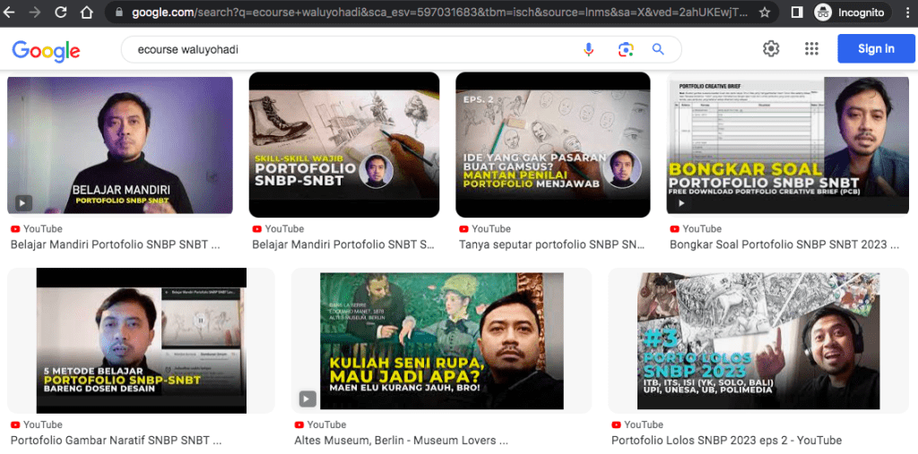 ecourse belajar portofolio SNBP SNBT